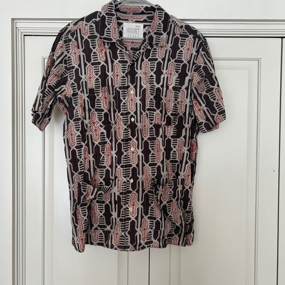 Kardo Black and Red Casual Button Down Shirt
